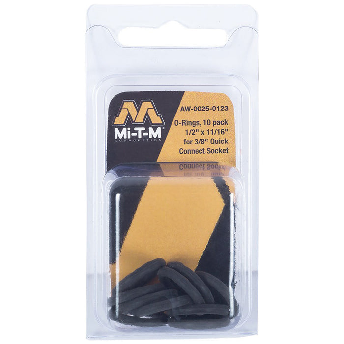 Mi-T-M AW-0025-0123 1/2" x 11/19" Pressure Washer O-Ring Kit for 3/8" Quick Connect (10pk)