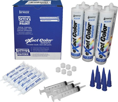 Sashco 12005 Exact Color Caulk Contractor Pk - 6 Sealants 3 Syringes 6 Activator