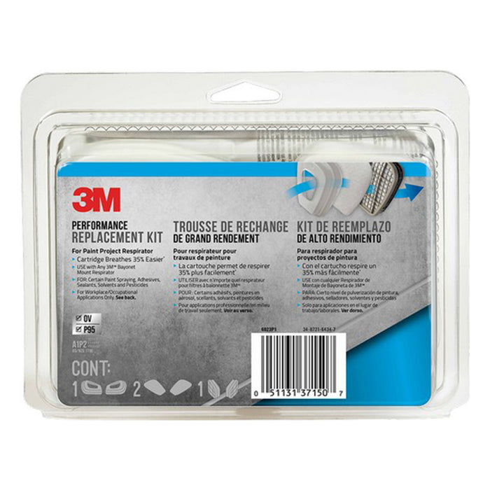 3M 6023P1-DC OV/P95 Performance Replacement Kit for the Paint Project Respirator