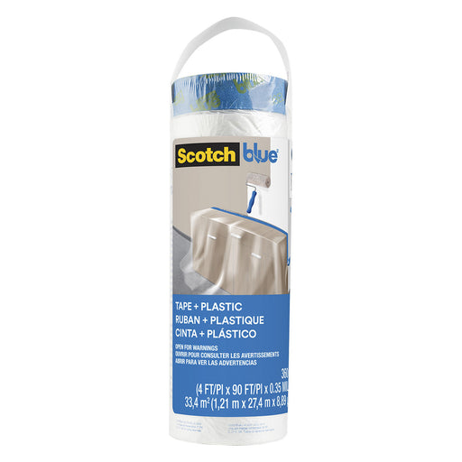 3M PT2093EL-48 48" x 90' ScotchBlue Pre-Taped Painter's Plastic