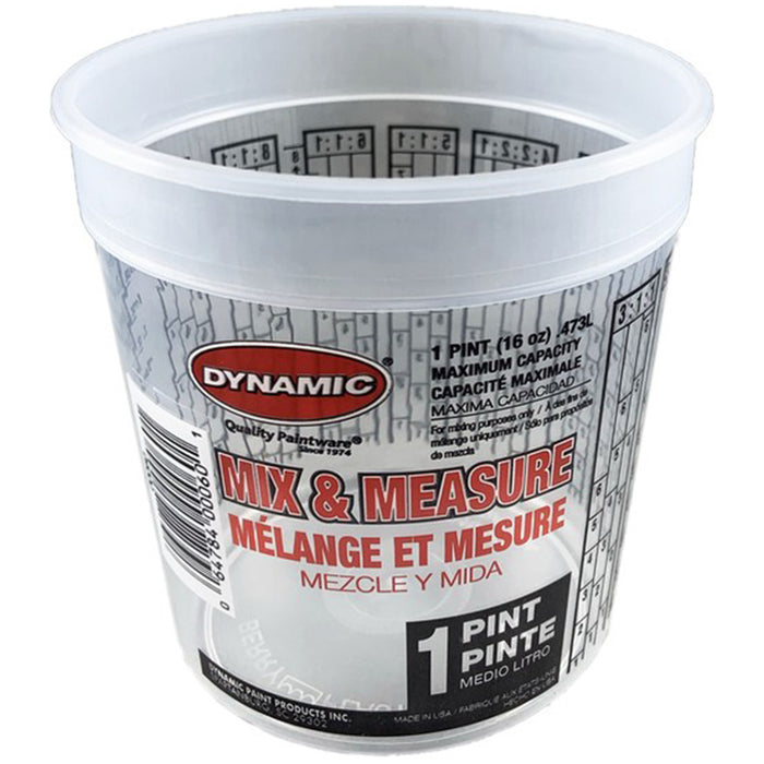 Dynamic 00060 Pint Disposable Mix and Measure Cup Plus Ratios