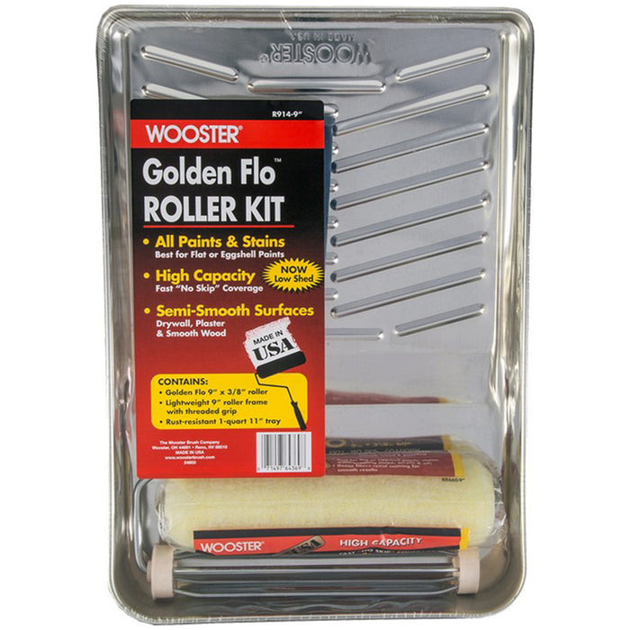 Wooster R914 9" Golden Flo Flat Paints Roller Kit