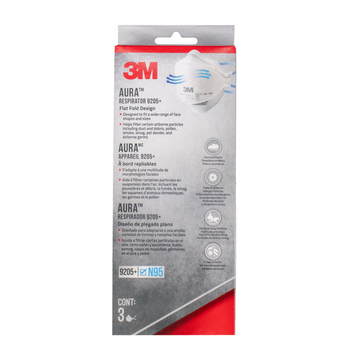 3M 9205P-3-DC Aura N95 Particulate Respirator (3pk)