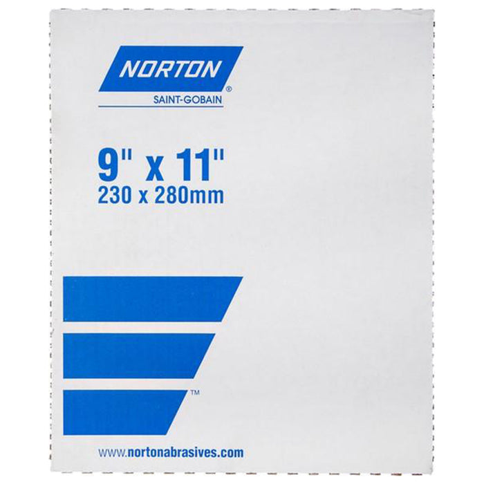 Norton 01500 9" x 11" 100A Garnet Open Coat Paper Sheets Bulk -100Pk
