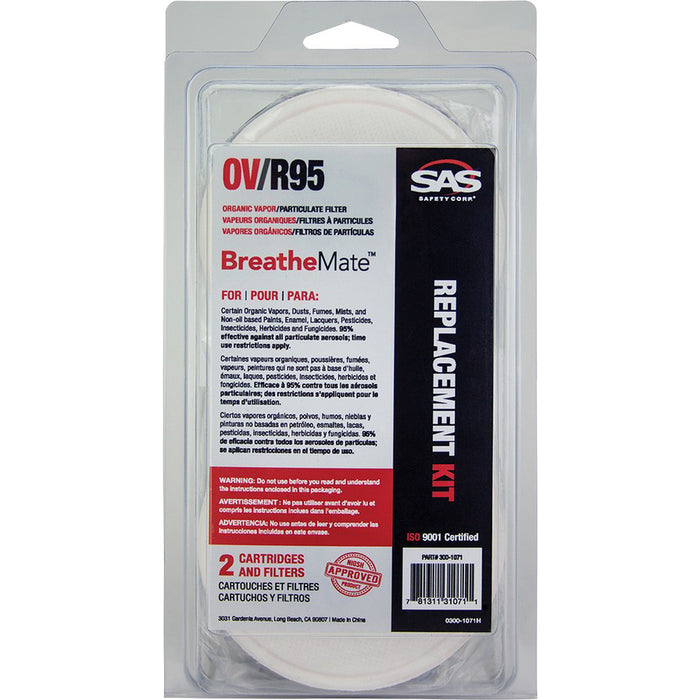 SAS 300-1071 BreatheMate Organic Vapor / R95 Filter Combo Pack