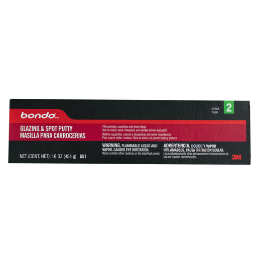Bondo 046-045 16oz 651 Glazing & Spot Putty Tube (Red)