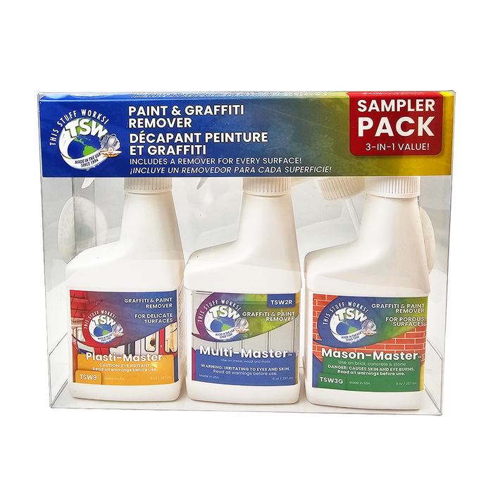 This Stuff Works TSWRSP 3 Pc Sample Kit: One each of TSW9, TSW2R and TSW3G 8 Oz. Graffiti Remover Spray Bottles
