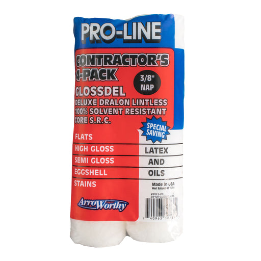 Arroworthy Glossdel 9FGL3-4PK 9" X 3/8" DRALON® Lintless Roller - 4 pack