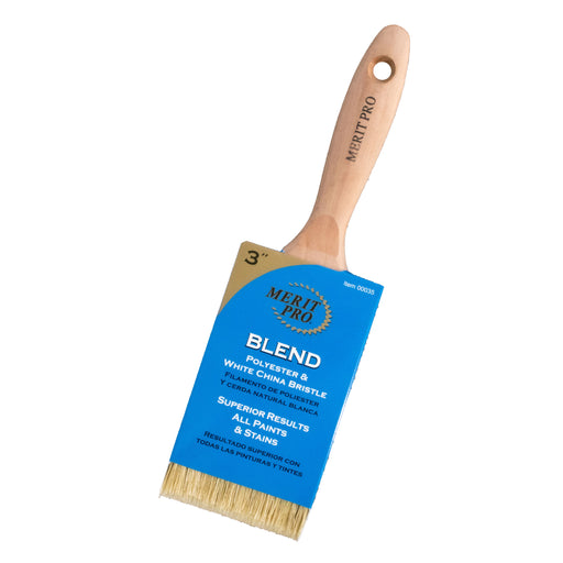 Merit Pro 00035 3" White China Bristle Polyester Beavertail Brush