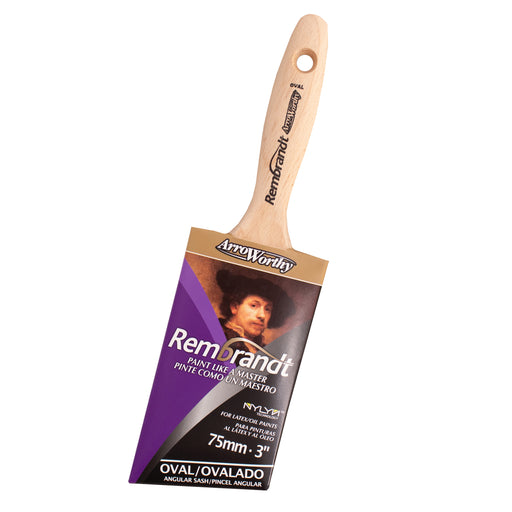 Arroworthy 6426 3" Rembrandt Polyester Blend Semi-Oval Angle Sash Brush