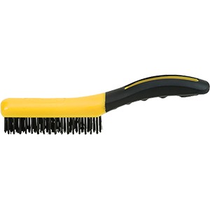 Hyde 46802 4" x 16" Shoe Handle Wire Brush w/ Rubber Grip