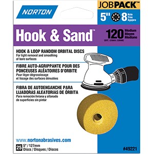 Norton 49221 5" P120 8 Hole Hook & Loop Disc (25 PACK)