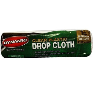 Dynamic 00376 9' x 12' 1mil Clear Plastic Rolled Drop Cloth