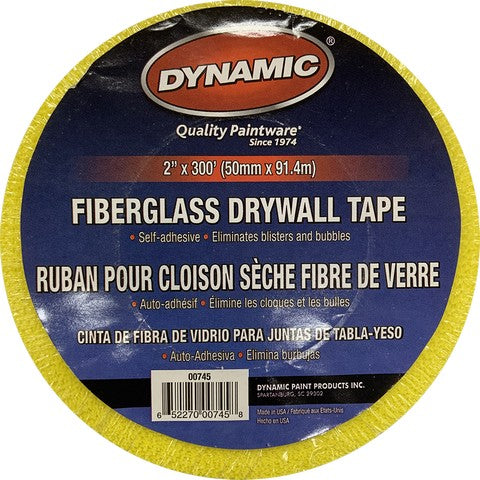 Dynamic 00745 2" x 300' Yellow Self Adhesive Mesh Drywall Tape