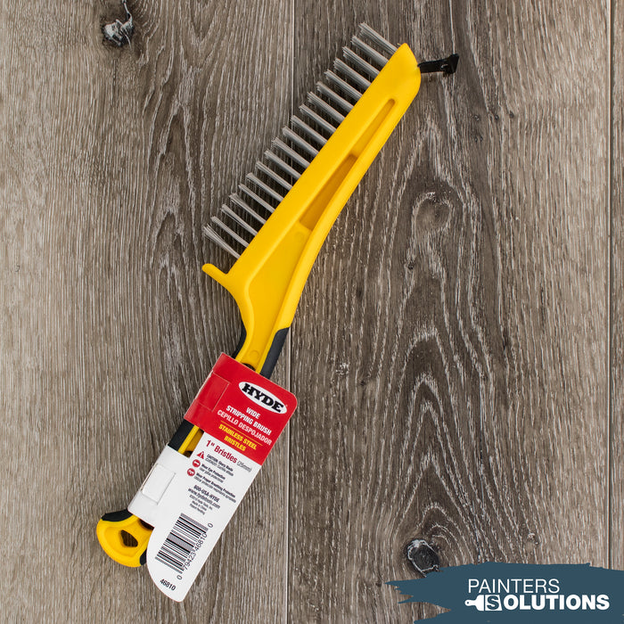 Hyde Straight Row Stainless Steel Wire Brush with Scraper