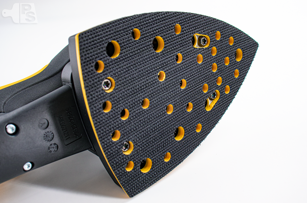 Mirka DEOS Delta Sander - close up 1