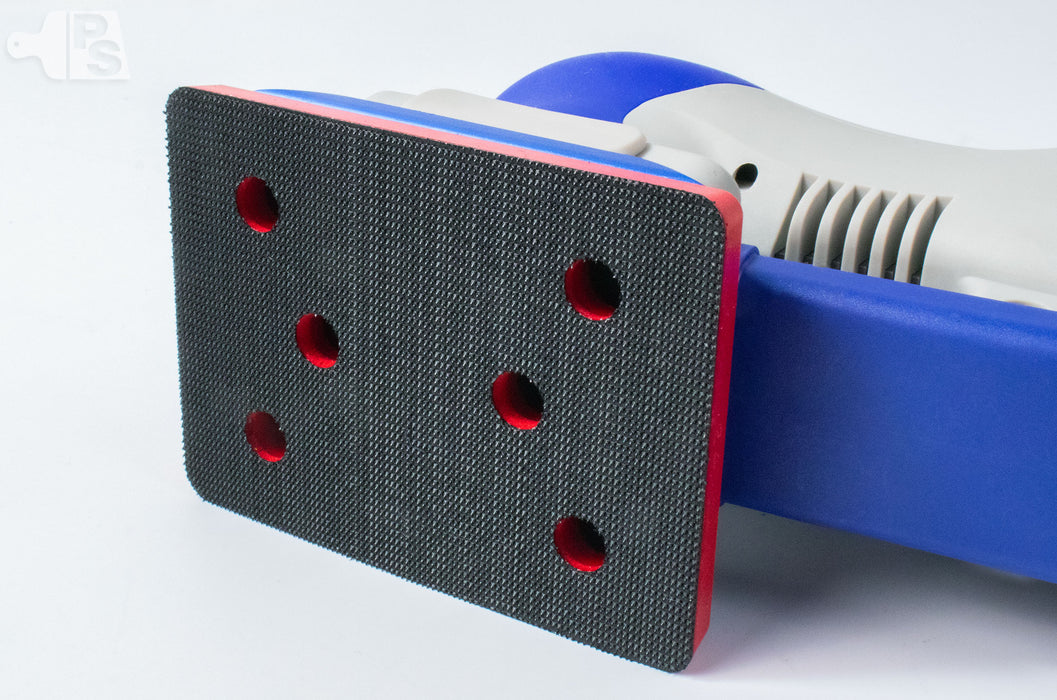 SurfPrep SPP3X4ESSVC 3” X 4” Electric Ray 4,000-7,000 & 9,000 RPM Orbital Sander (6-Hole H&L) Central Vacuum - close up 1