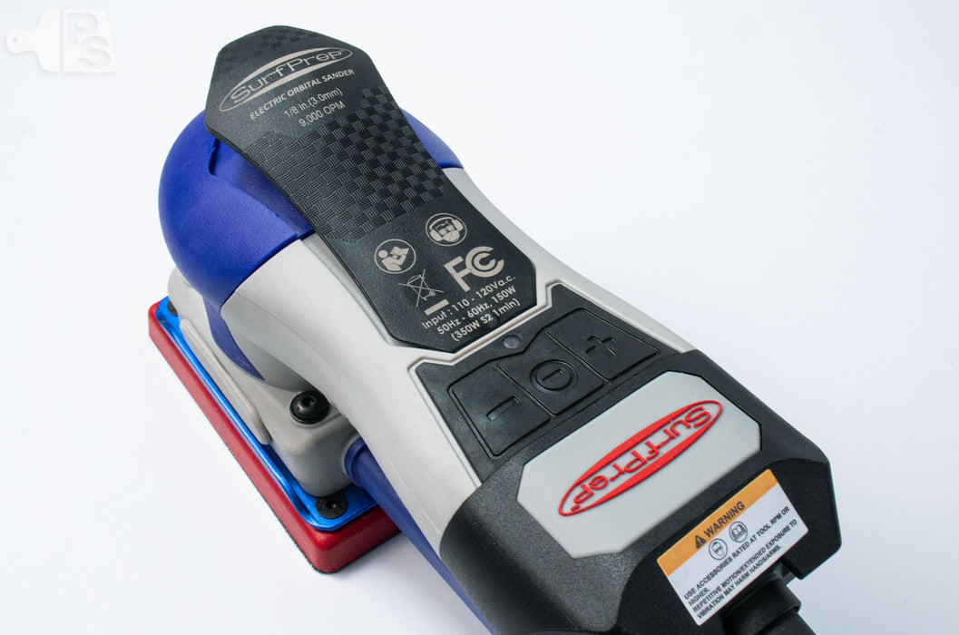 SurfPrep SPP3X4ESSVC 3” X 4” Electric Ray 4,000-7,000 & 9,000 RPM Orbital Sander (6-Hole H&L) Central Vacuum - close up 2