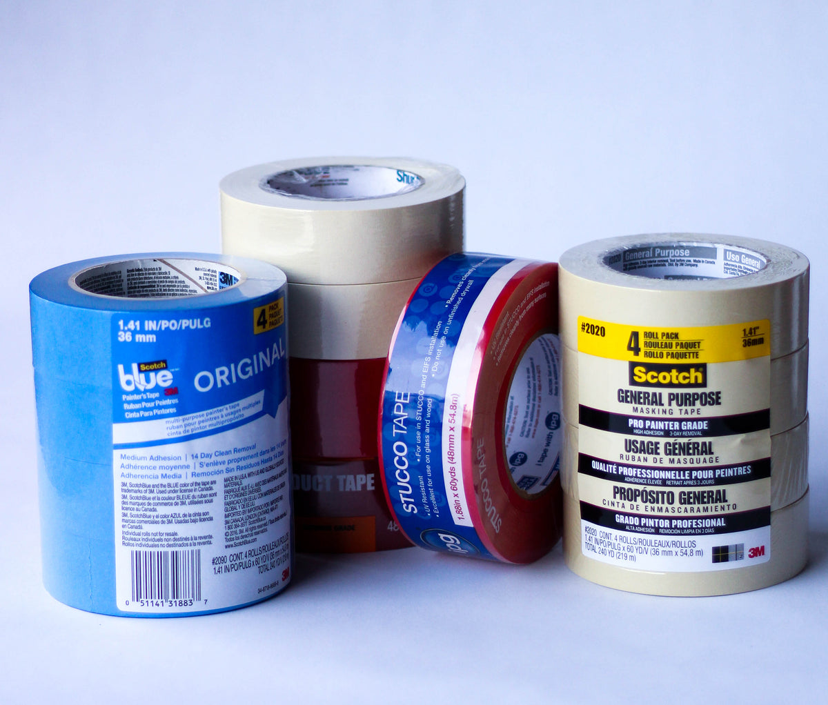 6 Rolls Masking Paint Tape Multi Surface Painters Arts Craft 0.94 x 30 Yd  Beige