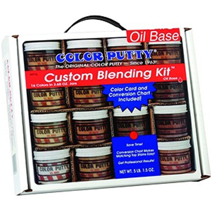 Color Putty 9716 Oil-Base Custom Blending Wood Putty Kit (Contains 16ea 3.68oz Jars)
