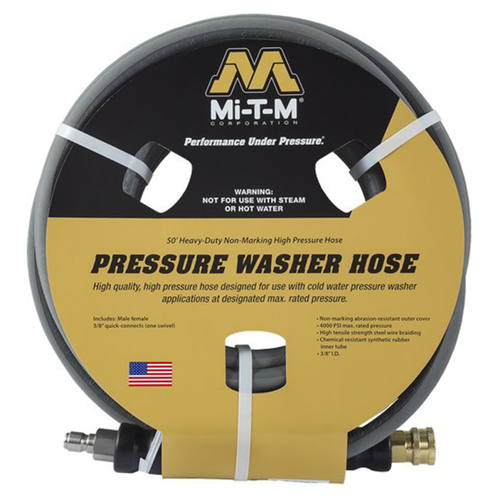 Mi-T-M AW-0851-0338 50' X 3/8" Pressure Washer Hose 4000psi w/Quick Connect