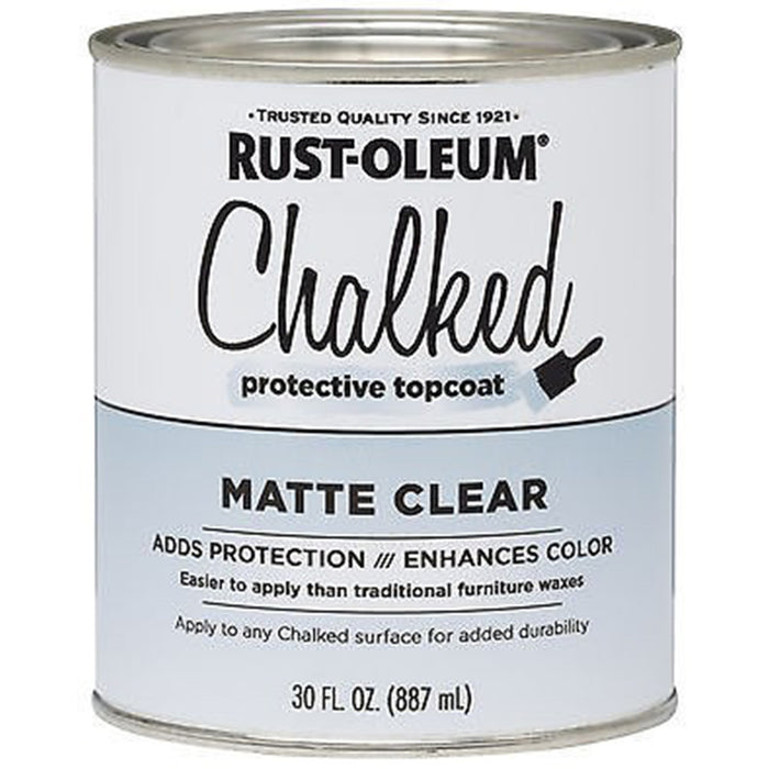 Rust-Oleum 287722 Qt Clear Matte Protective Topcoat For Chalked Paint