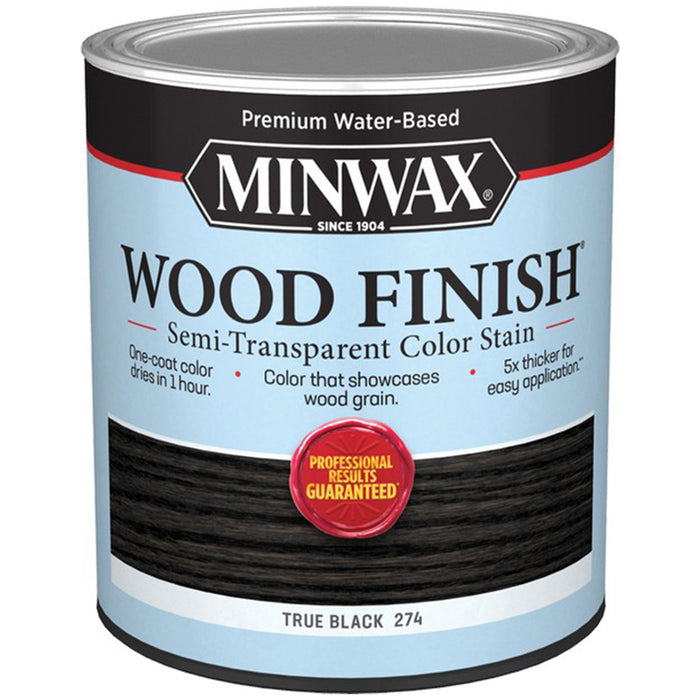 Minwax 10850 Qt True Black Wood Finish Water-Based Semi-Transparent Color Stain