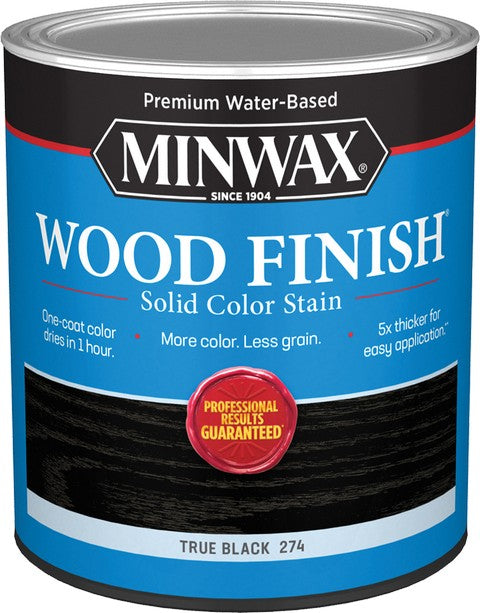 Minwax 10851 Qt True Black Wood Finish Water-Based Solid Color Stain