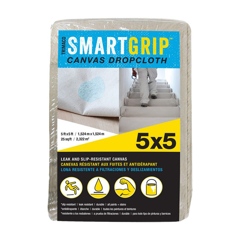 Trimaco 85435 Smart Grip Canvas Dropcloth 5'x 5' — Painters Solutions