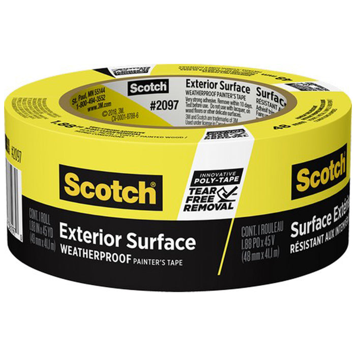 3M 2097-48CC-XS 1.88" x 45yd (48mm) Scotch Exterior Surface Painters Tape