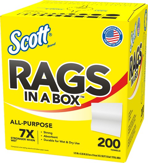 Scott 75260 White Rags In A Box 200 Sheets