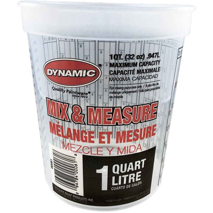 Dynamic 00061 Quart Disposable Mix and Measure Cup Plus Ratios