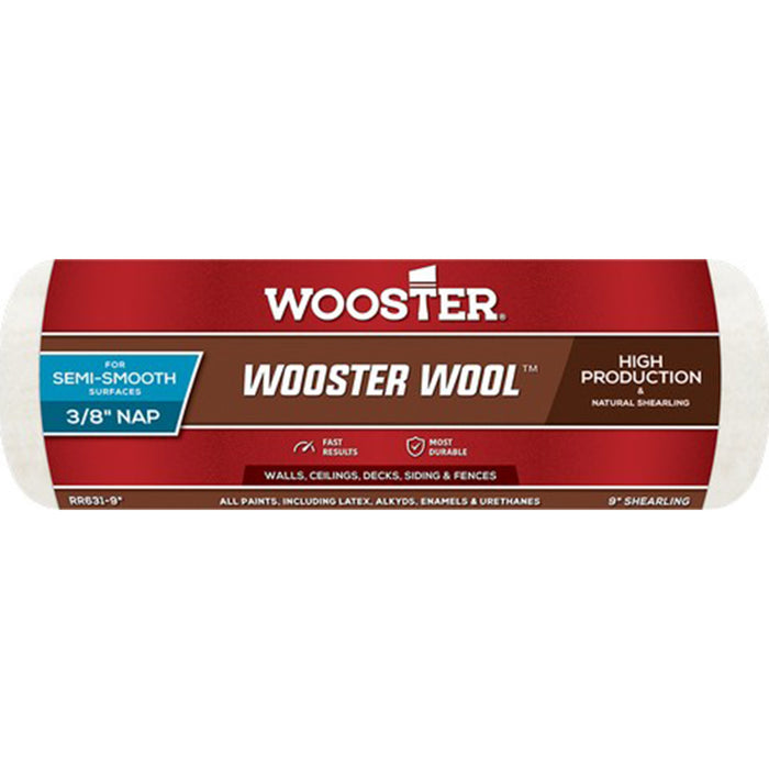 Wooster RR631 9" Wooster Wool 3/8" Nap Roller Cover