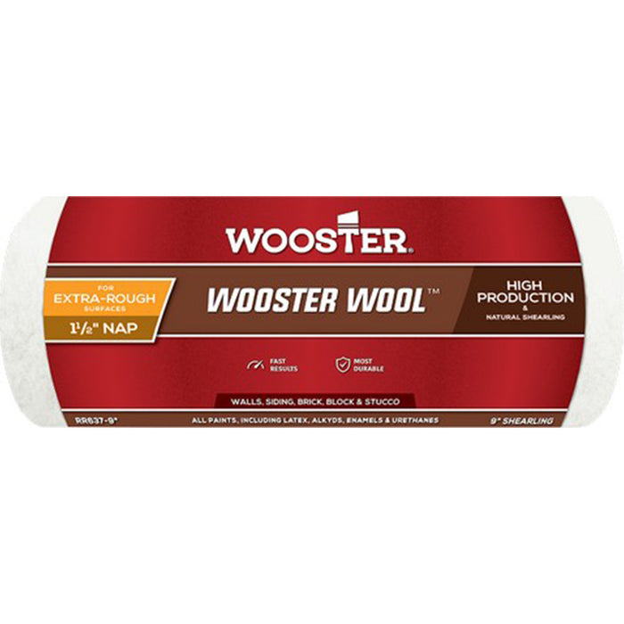 Wooster RR637 9" Wooster Wool 1-1/2" Nap Roller Cover