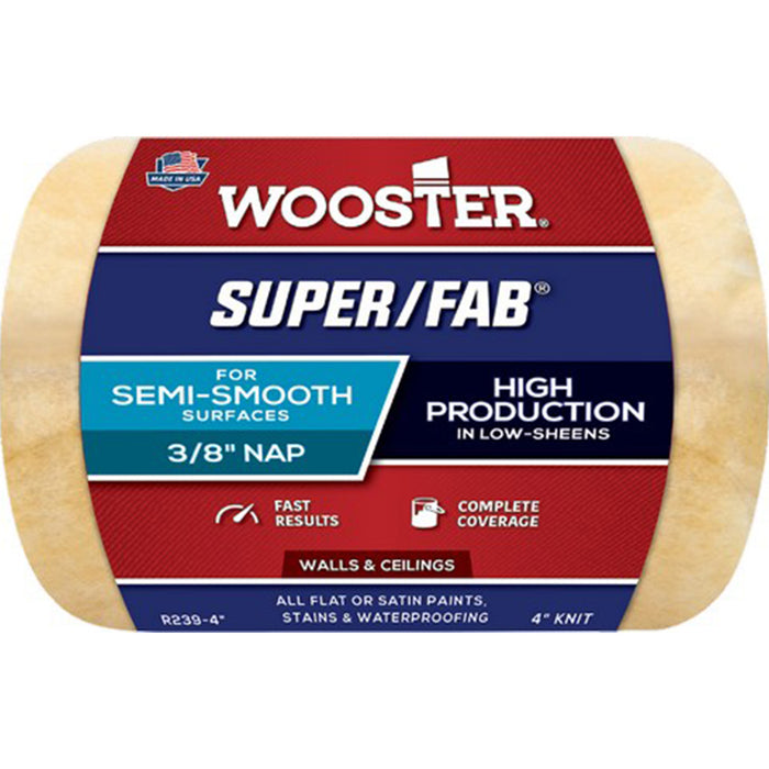 Wooster R239 4" Super/Fab 3/8" Nap Roller Cover