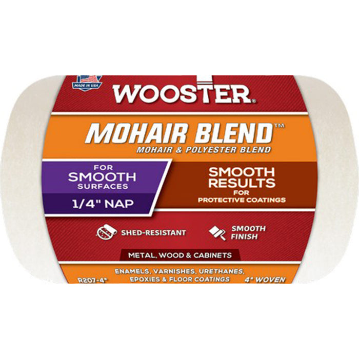 Wooster R207 4" Mohair Blend 1/4" Nap Roller Cover