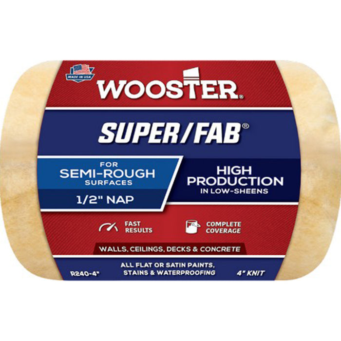 Wooster R240 4" Super/Fab 1/2" Nap Roller Cover