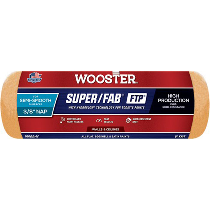 Wooster RR923 9" Super/Fab FTP 3/8" Nap Roller Cover