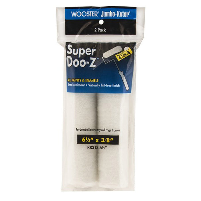 Wooster RR313 6-1/2" Jumbo-Koter Super Doo-Z 3/8" Nap Mini Roller Cover 2Pk