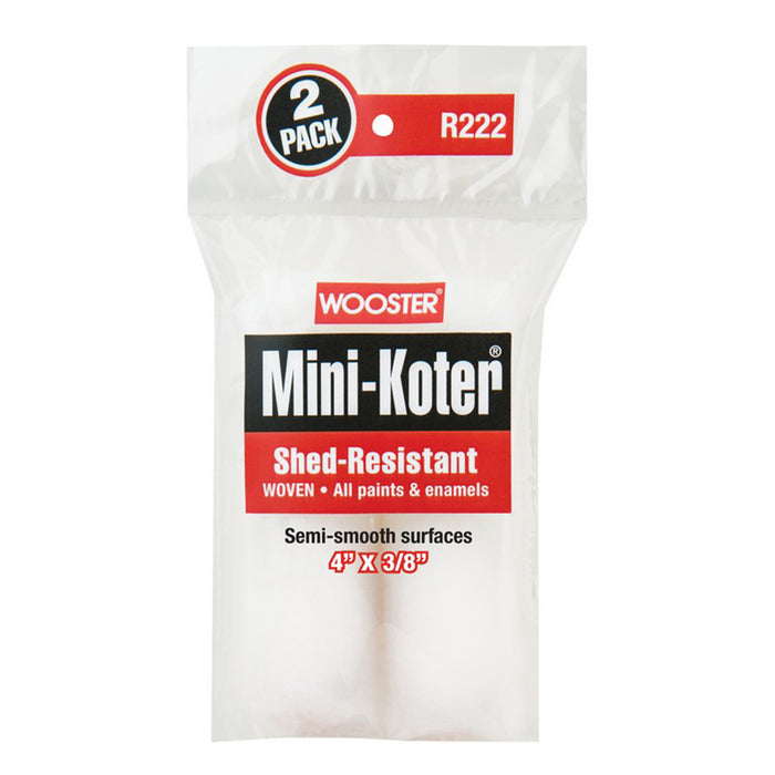 Wooster R222-4 Mini-Koter 4" Shed-Resistant 3/8" 2pk