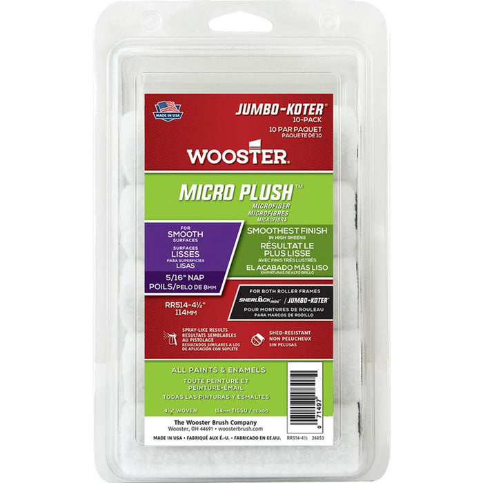 Wooster RR514 4 1/2" Jumbo-Koter Micro Plush 10pk