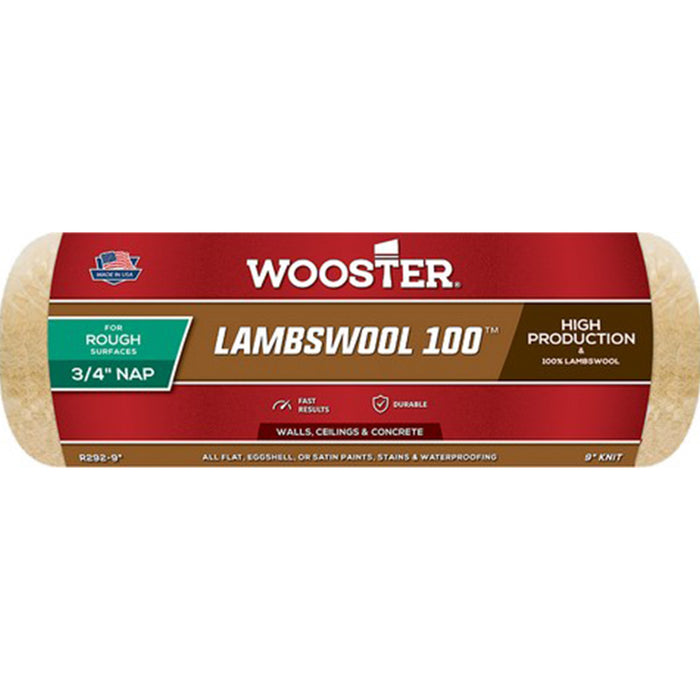 Wooster R292 9" Lambswool/100 3/4" Nap Roller Cover