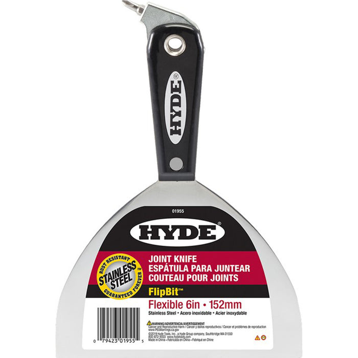 Hyde 01955 6" Flex Stainless Steel Joint Knife with Flip Screw Bit