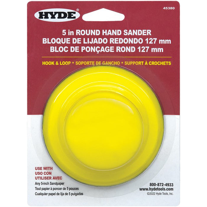 Hyde 45380 5" Round Hook & Loop Hand Sander