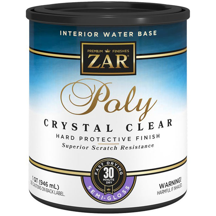Zar 34512 Qt Semi Gloss Poly Crystal Clear Int WB