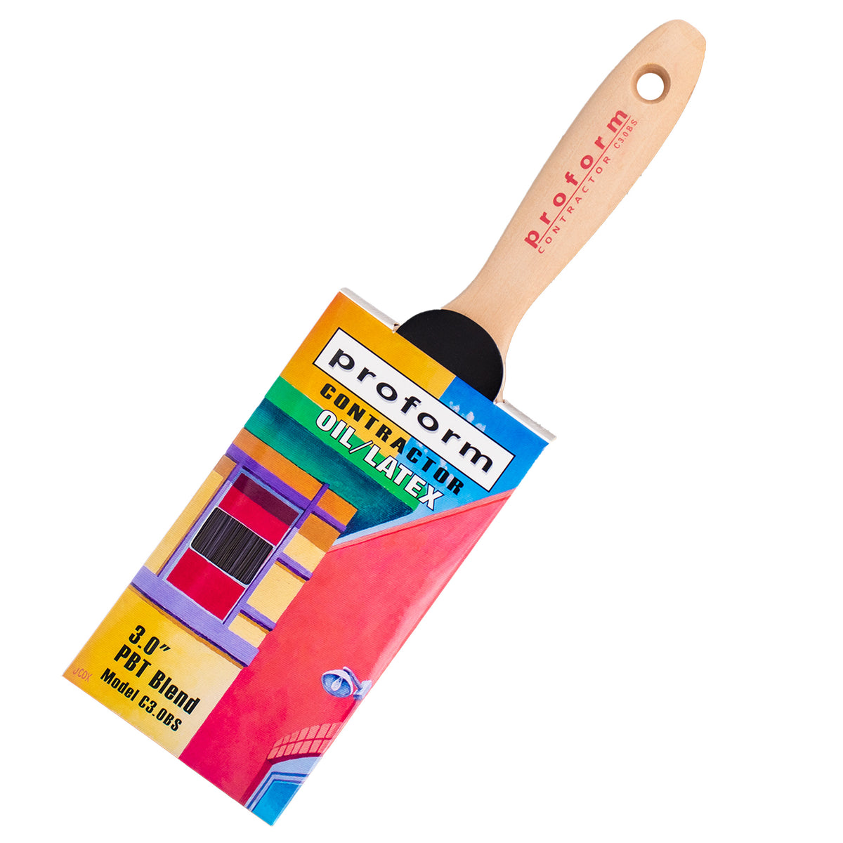 Proform C3.0BS 3" Contractor Straight Cut Brush w/ Beavertail Handle