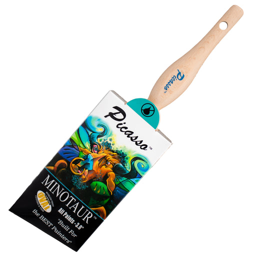 Proform PIC21-3.0 3" Picasso Minotaur Bulb Handle Angled Oval Paint Brush