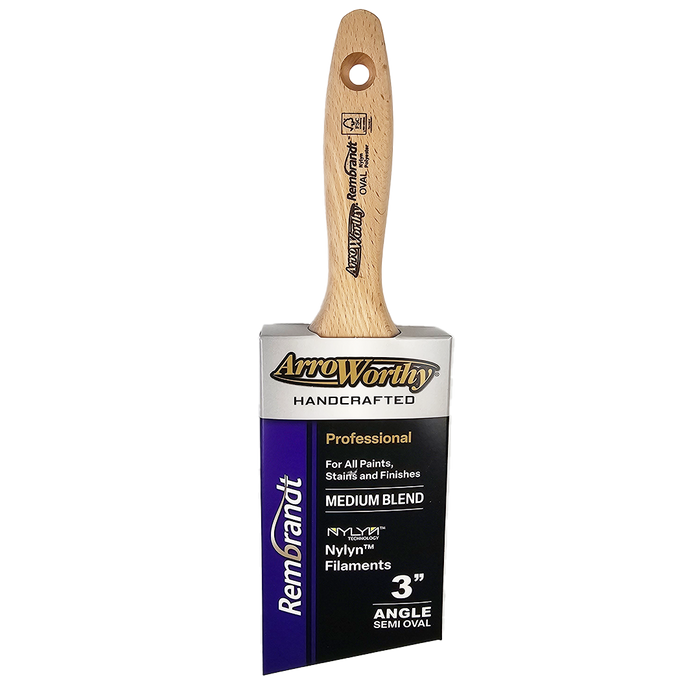 Arroworthy 6426 3" Rembrandt Polyester Blend Semi-Oval Angle Sash Brush