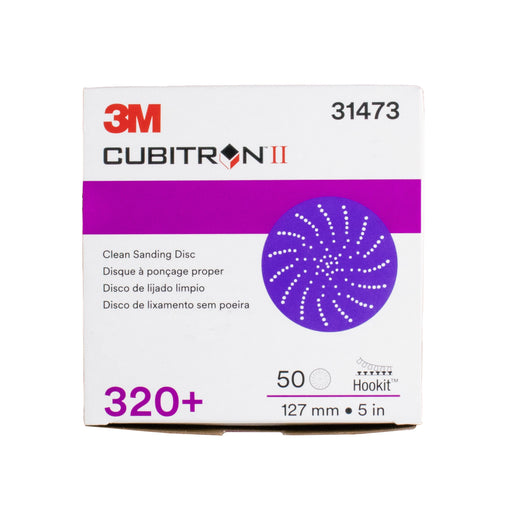 3M 31473 Cubitron II Hookit Clean 5in Sanding Abrasive Disc, 320+ grade, 50 PACK