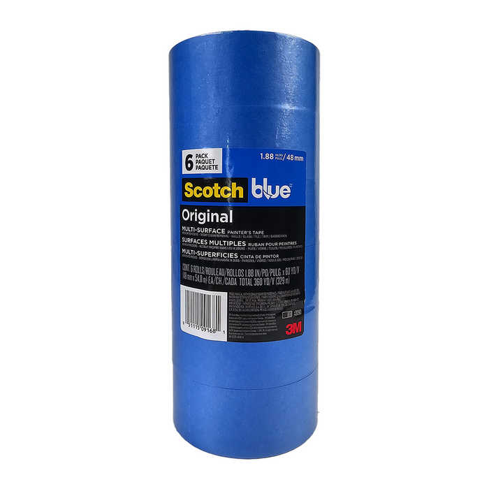 3M 2090 48mm x 54.8m Blue Multi Surface Masking Tape 6Pk